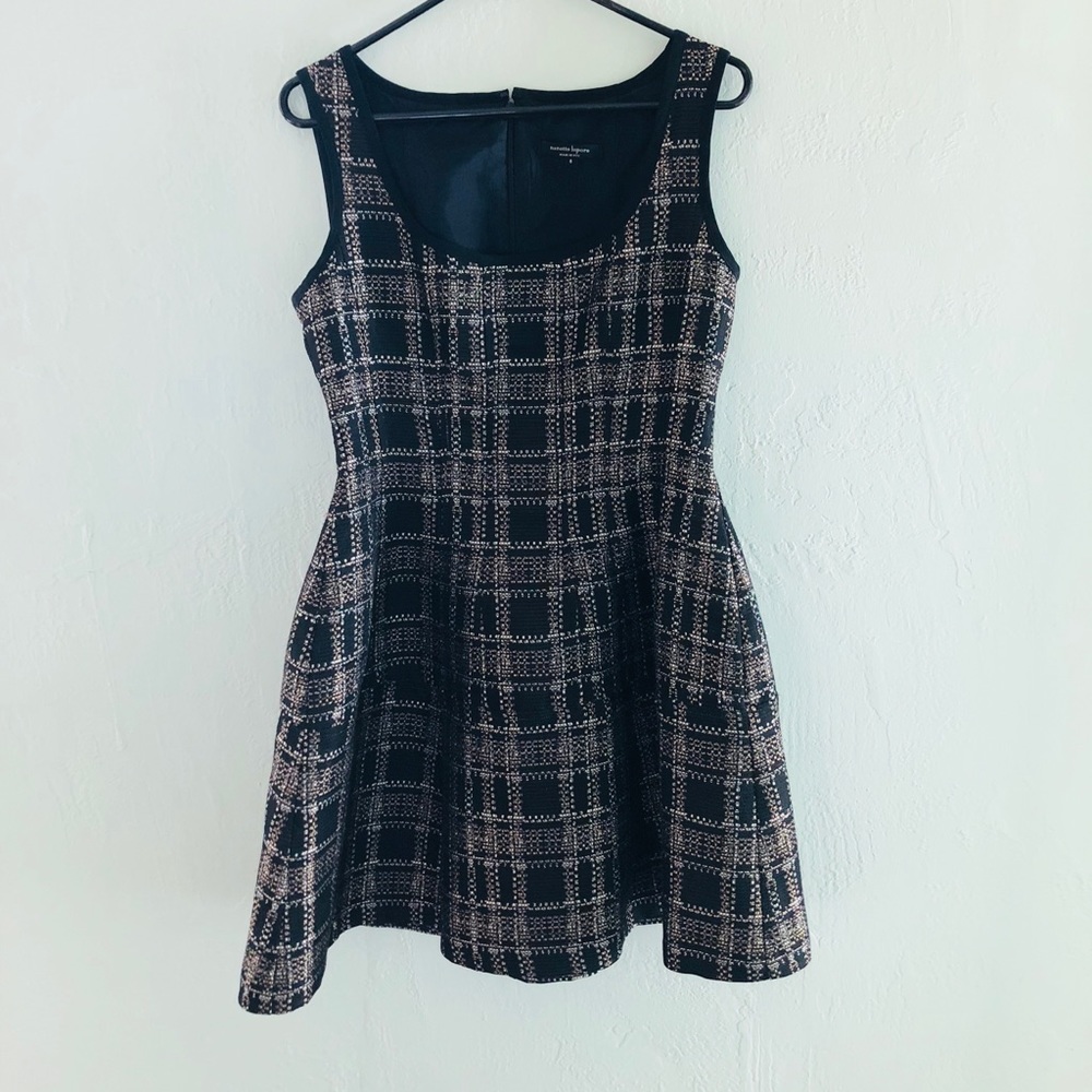 Cynthia Rowley Black Gold tweed fit flare dress. 6 - Picture 3 of 8